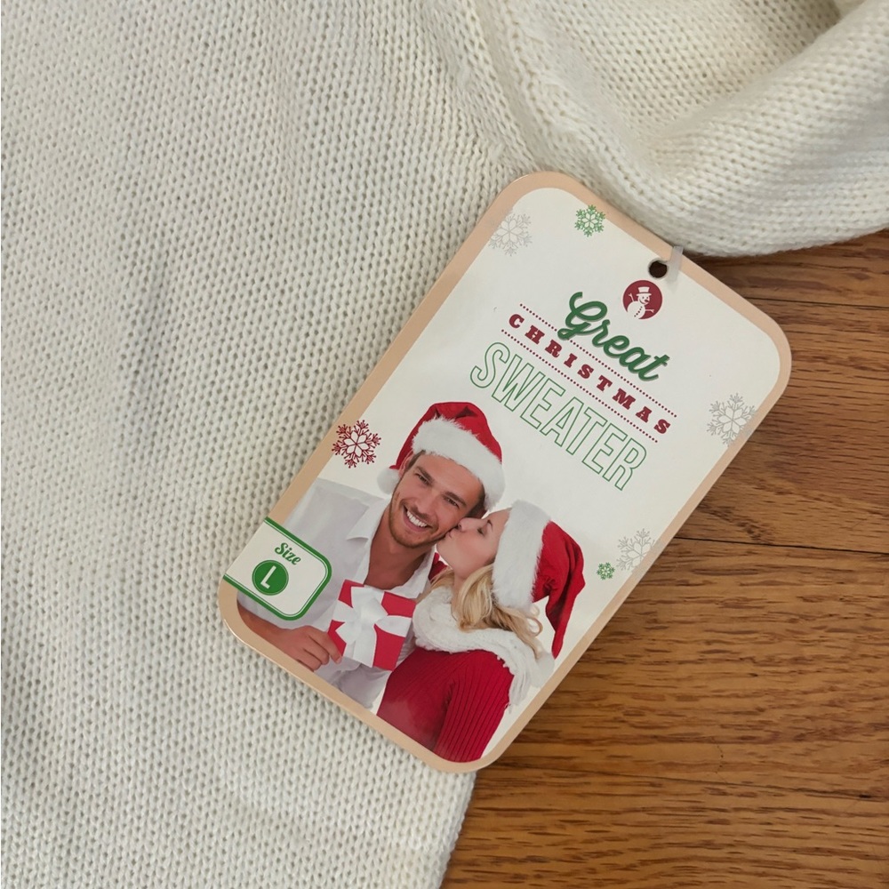 Great Christmas Sweater Women’s Large White (Ivory) Jingle Bells Holiday Top NWT - Picture 5 of 8
